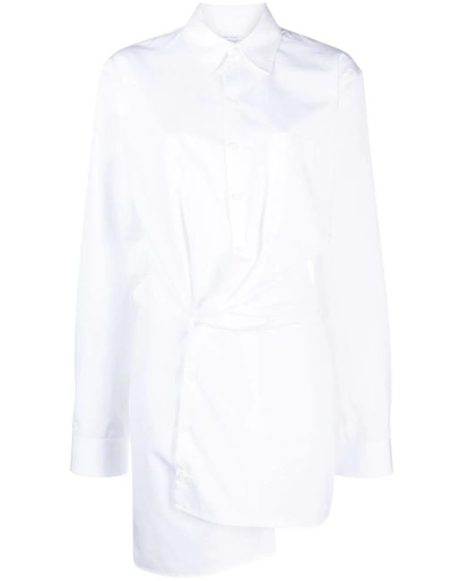 Off-White c/o Virgil Abloh White Off- Asymmetric Shirtdress