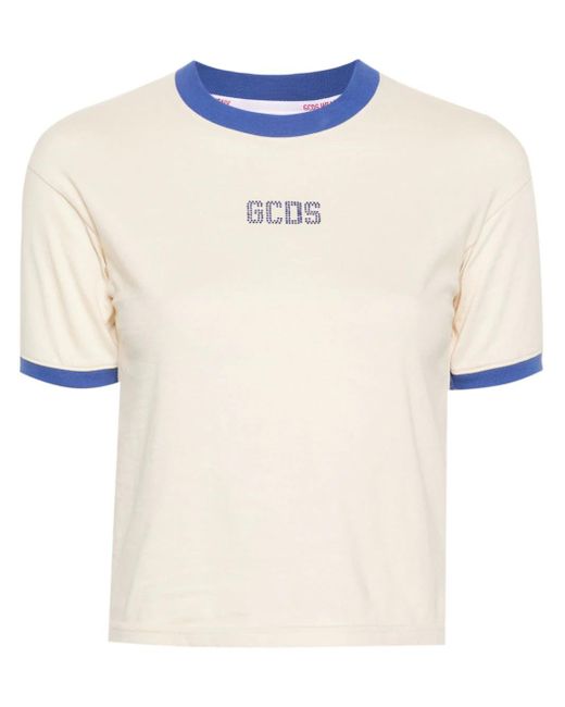 T-Shirt Con Strass di Gcds in White