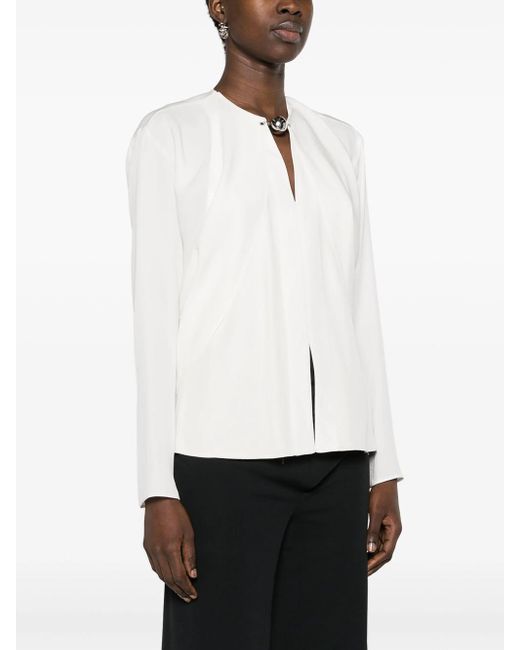 Rabanne White Blouse With Chain Detail