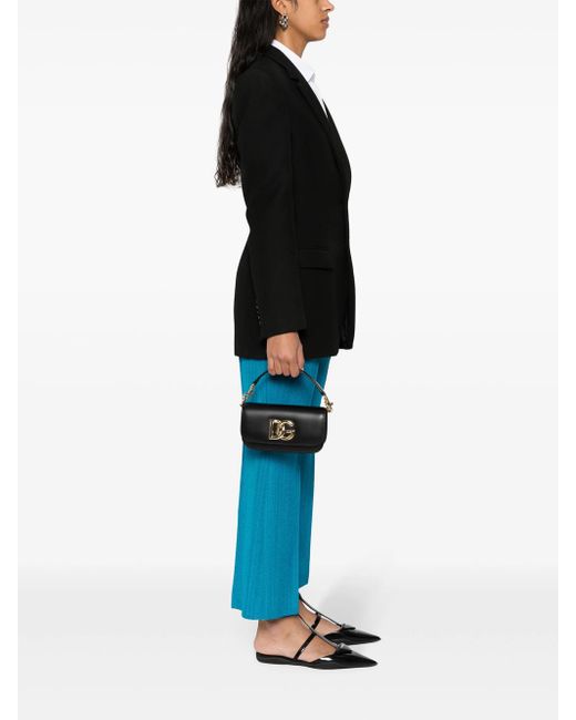Dolce & Gabbana Black Shoulder Bag With Dg Plaque