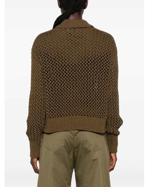 Max Mara Brown Open-Knit Cardigan