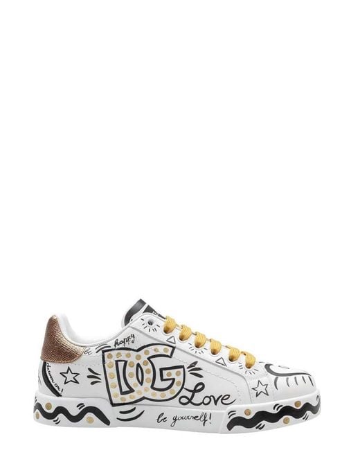 Dolce & Gabbana White Dolce & Gabbana Dolce & Gabbana Portofino Low-Top Sneakers
