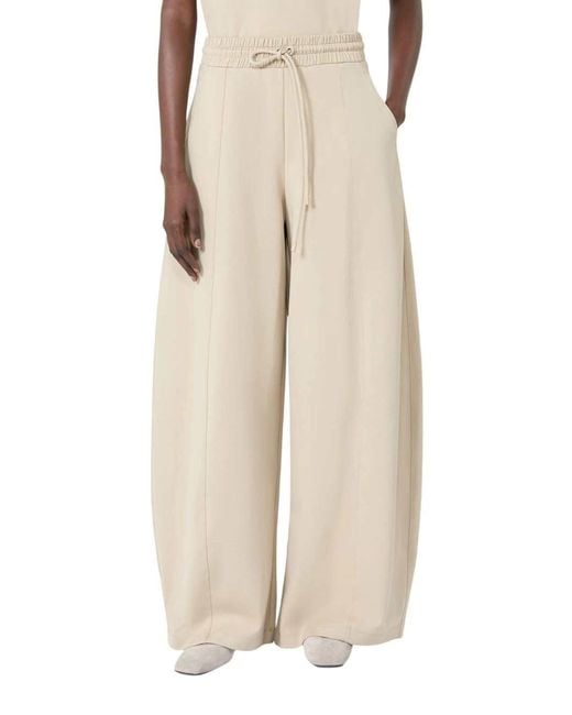 Max Mara White Technical Cotton Jersey Barrel-Leg Trousers