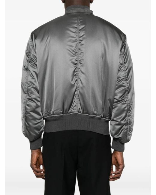 Tom Ford Gray Satin Bomber Jacket for men