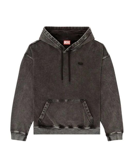 DIESEL Black S-Boxt-Hood-Den Felpa for men