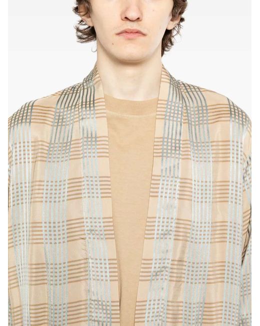 Uma Wang Natural Plaid Jacket for men