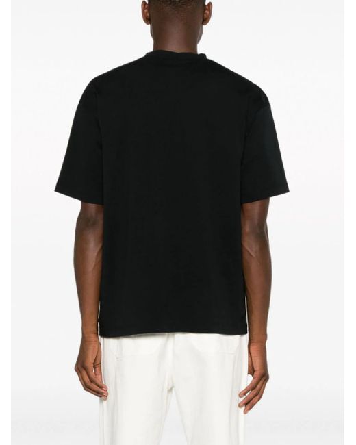 Drole de Monsieur Black T-Shirt With Embroidery for men