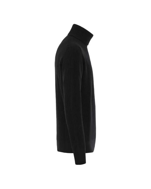 Stone Island Blue Ribbed High-Neck Sweater for men