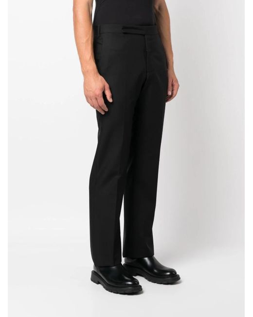 Pantaloni A Gamba Affusolata Con Piega Stirata di Lardini in Black da Uomo