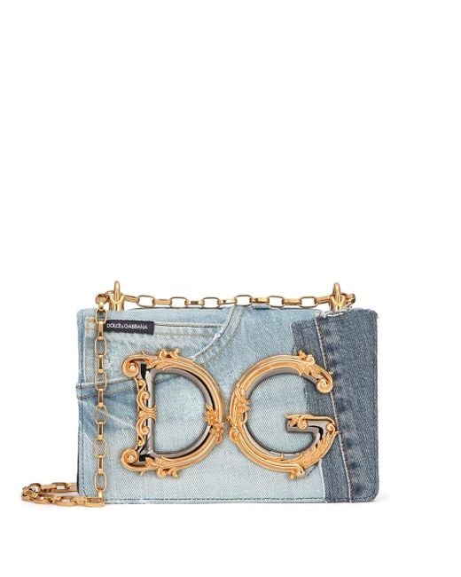 Dolce & Gabbana Blue Dg Girls Patchwork Denim Bag