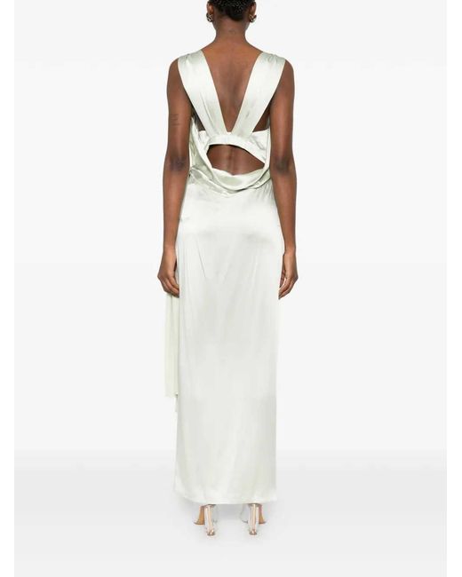 Maison Margiela White Long Draped Dress