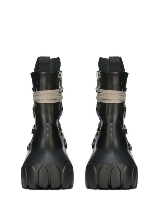 Rick Owens Black Leather Boots for men