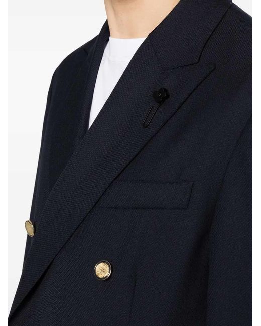 Lardini Blue Tone Double-Breasted Blazer for men