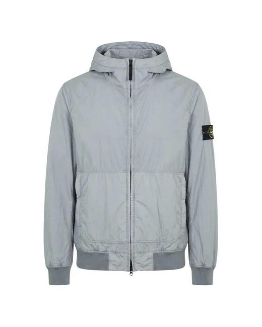 Stone Island Blue Logo-Patch Jacket for men