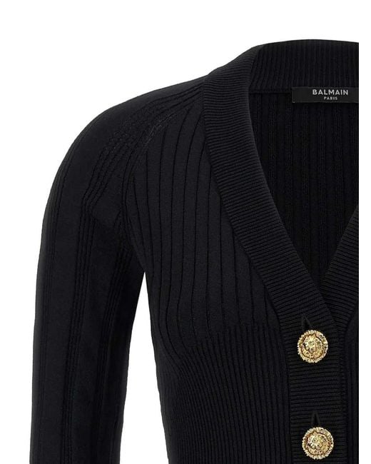 Balmain Black Button Cardigan