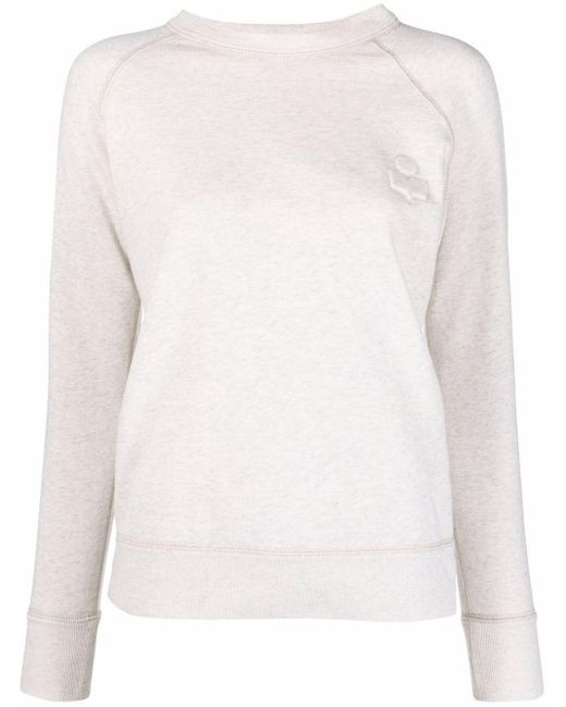 Isabel Marant White Crewneck Sweatshirt With Embossed Logo