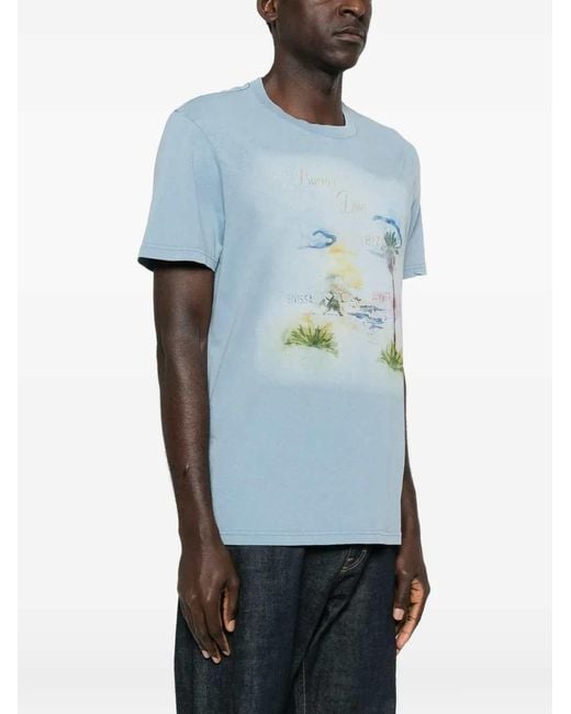 Isabel Marant Blue Honore T-Shirt With Graphic Print for men