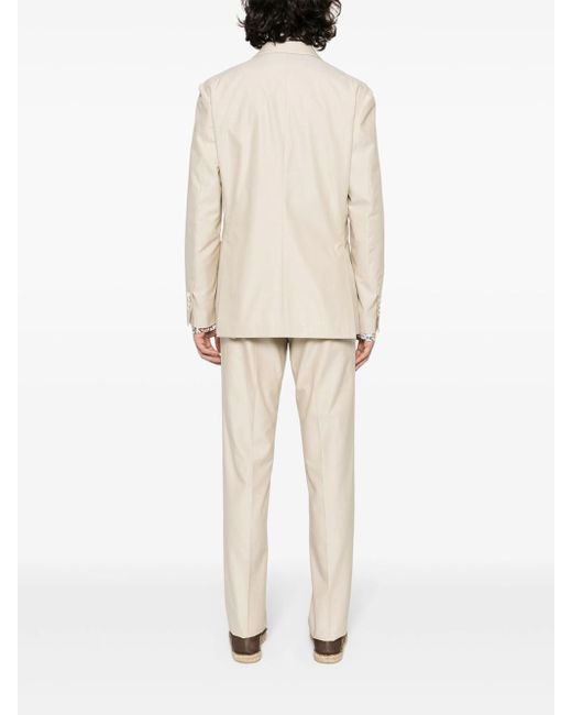Lardini Natural Double-Breasted Cotton Suit for men