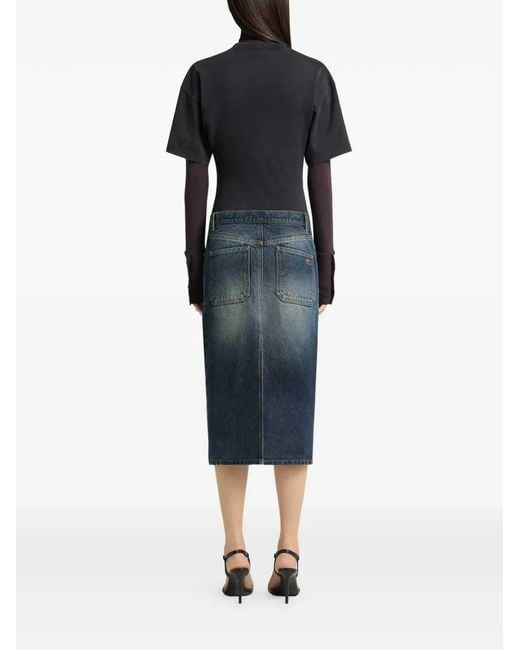 Courreges Blue Printed Logo T-Shirt