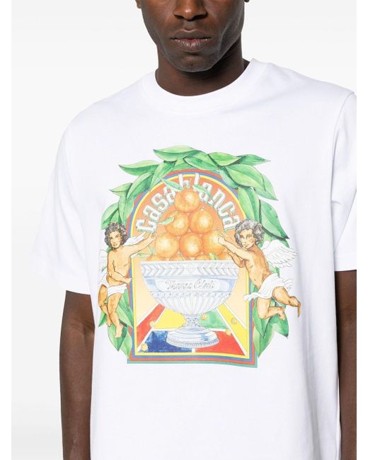 T-Shirt Con Stampa di Casablancabrand in White da Uomo