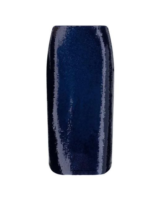 Tom Ford Blue Sequin-Embellished Pencil Skirt