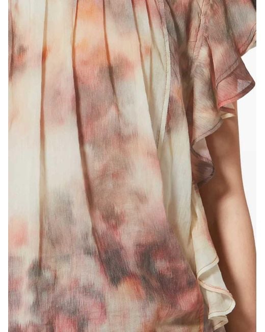 Isabel Marant Pink Daliyane Ruffled Blouse