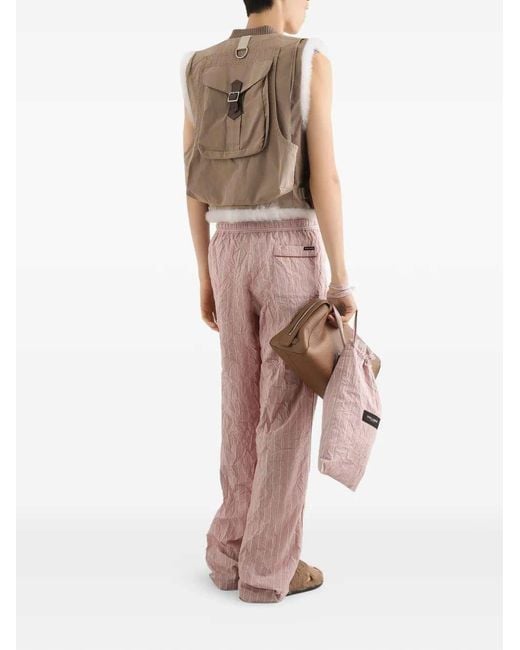 Dolce & Gabbana Pink Crinkled Striped Fabric Vanity Trousers for men