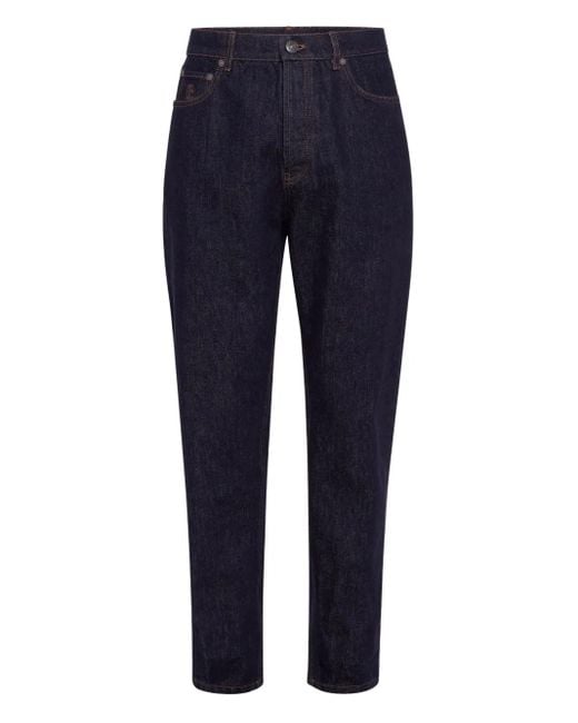 Brunello Cucinelli Blue Jeans With Embroidery for men