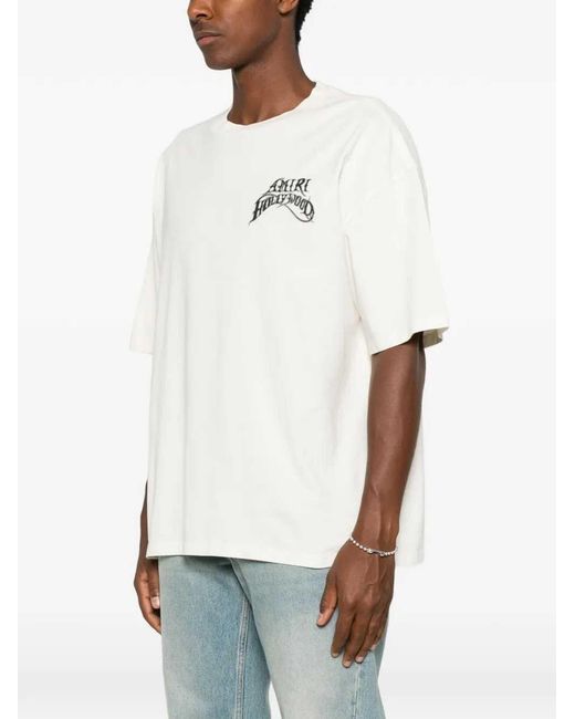 Amiri White Logo-Print T-Shirt for men