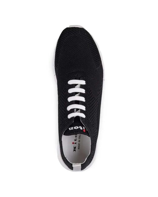 Kiton Black Lace-Up Sneakers for men