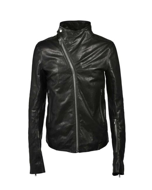 Rick Owens Black Padded Leather Jacket for men