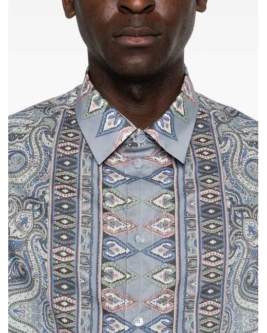 Etro Blue Paisley Shirt for men