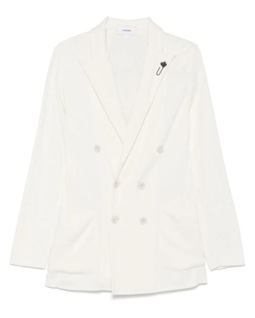 Lardini White Knitted Blazer for men