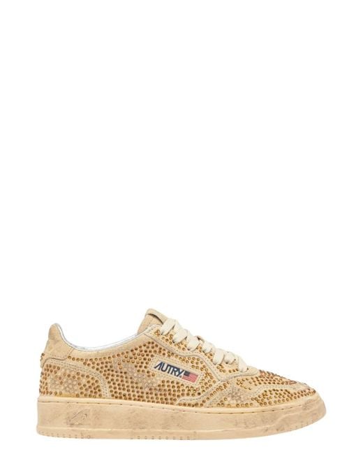 Autry Natural Medalist Low Crystal Sneakers