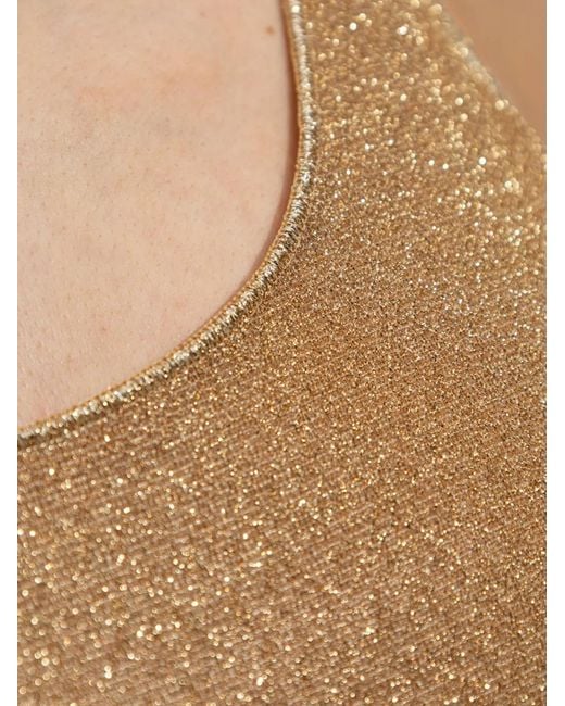 Oseree Brown Lumiere Lurex Sporty Maillot