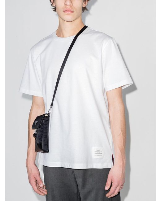 Thom Browne White T-Shirt With Application for men