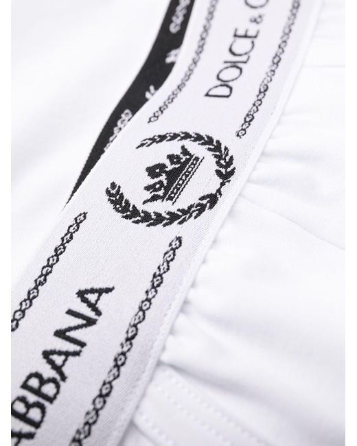 Slip Con Stampa di Dolce & Gabbana in White da Uomo
