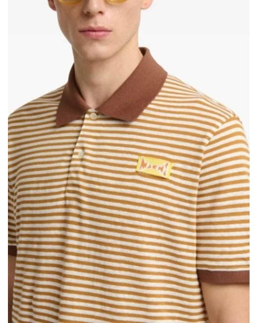 Marni Natural Striped Polo for men