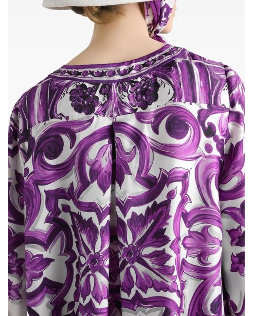 Dolce & Gabbana Purple Silk Dress