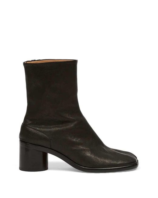 Maison Margiela Black Tabi Leather Ankle Boots for men