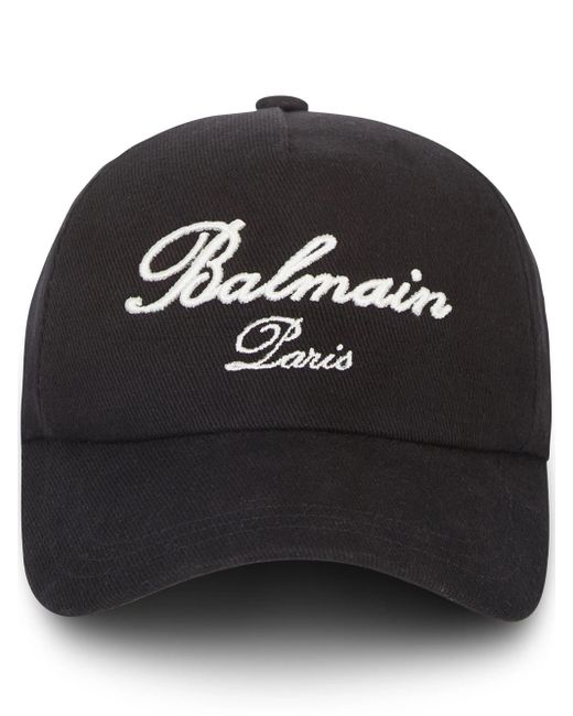 Cappello Da Baseball Con Ricamo Signature di Balmain in Black da Uomo