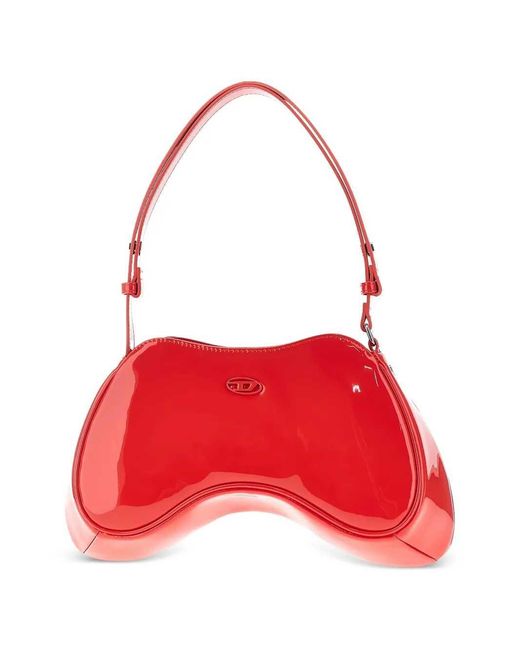 DIESEL Red Play Shoulder Bag With Handle