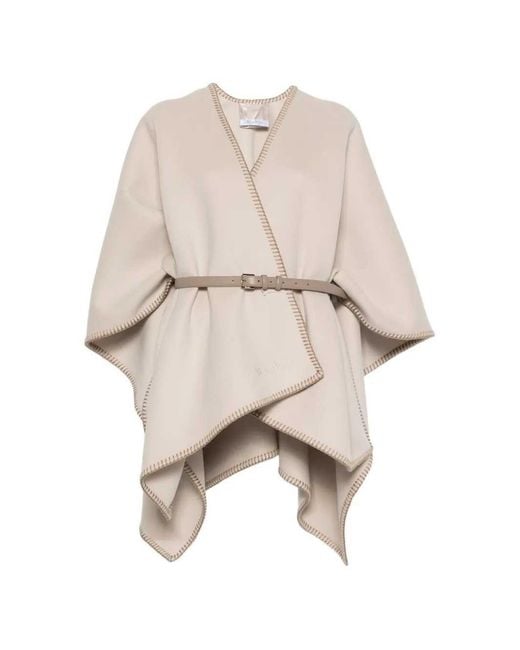 Max Mara Natural Colomba Belted Poncho