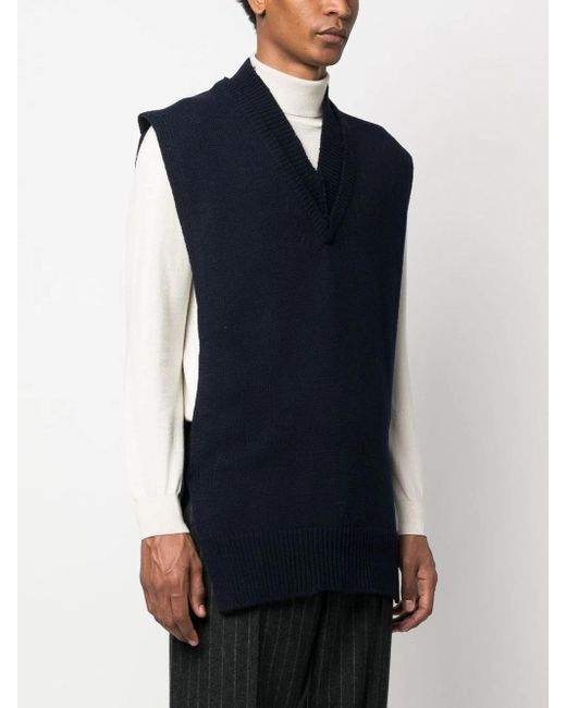 Maison Margiela Blue V-Neck Vest for men