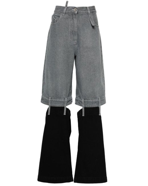 Jeans Grigi Con Ritagli di The Attico in Gray