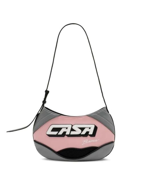 Casablanca White Slim Biker Crossbody Bag