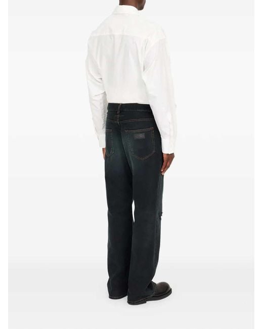 MM6 by Maison Margiela Black Straight-Leg Jeans for men