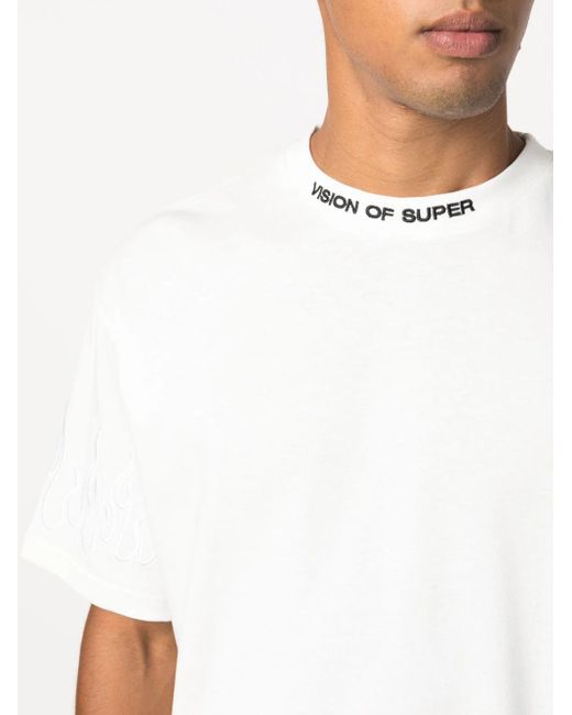 Vision Of Super White T-Shirt With Embroidery for men