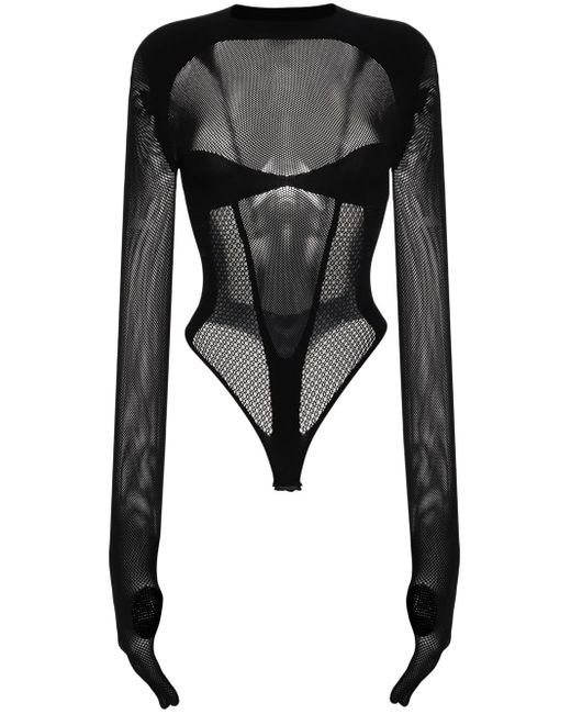 Gcds Black Bodysuit With Insert Design