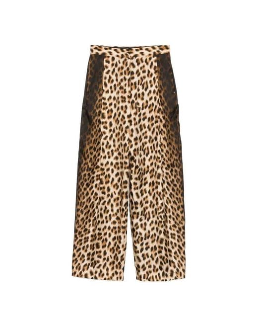 Sportmax Natural Spxoblo Animal Print Pants